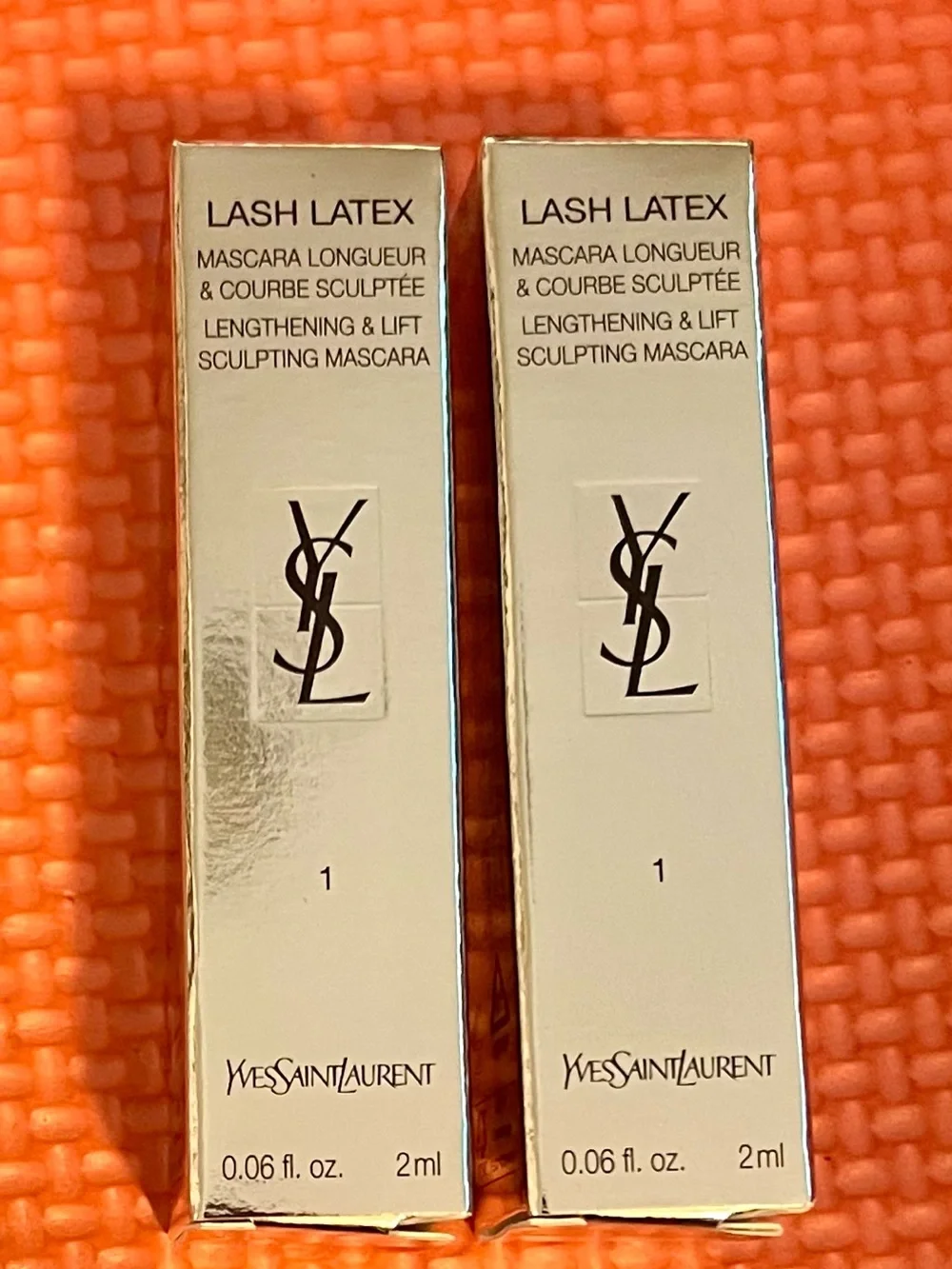 NEW Yves Saint Laurent mascara Deluxe mini Lash Latex-0.06 oz 2ml x2